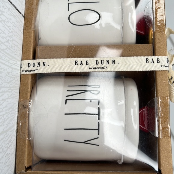 Rae Dunn HELLO PRETTY Set of 2 X-Small Heart Knob Canisters Artisan Collection - Picture 3 of 9